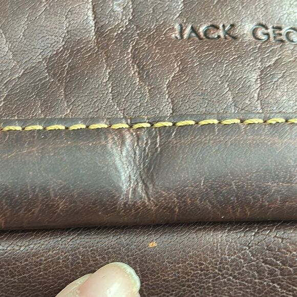 Jack Georges Voyager Convertible Distressed Backpack Crossbody Bag Brn Leather - Picture 5 of 17